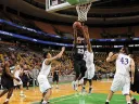 Senior Wesley Saunders, easing in for a layup in the early- season loss to Holy Cross, led Harvard in scoring through the first six games, averaging 20.2 points per game.