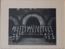 Formal portrait of the Board of Editors for volume 70 of the “Harvard Law Review” (1956-1957), photographed on the steps of Austin Hall. The author, only the third woman admitted to Review membership, stands in the fourth row, at upper left.